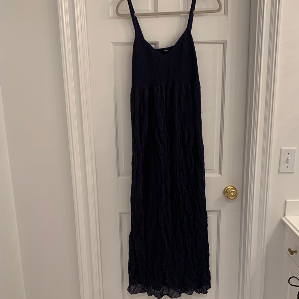 Theory Navy Blue Maxi Dress with Spaghetti Straps